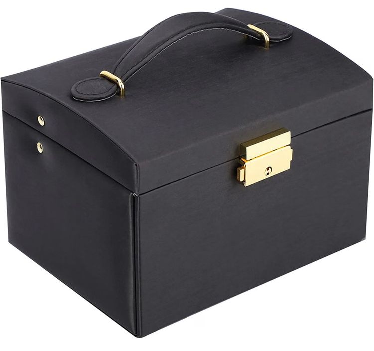 3 Tiers Jewelry Organizer Pu Leather Storage Case image 3
