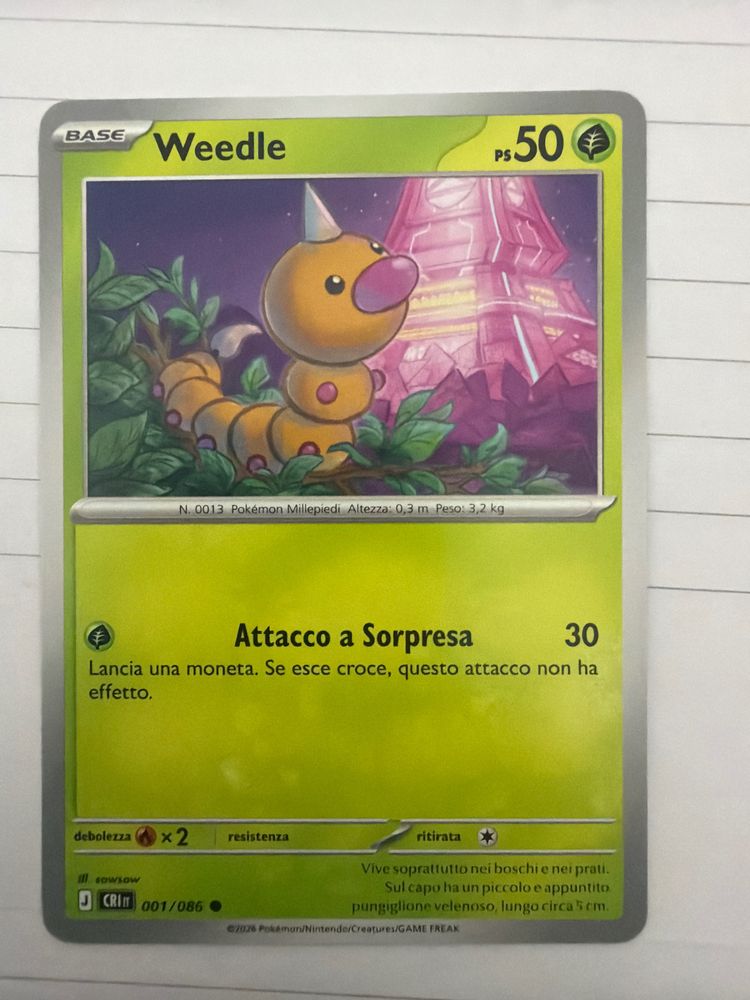 Weedle Pokémon Card