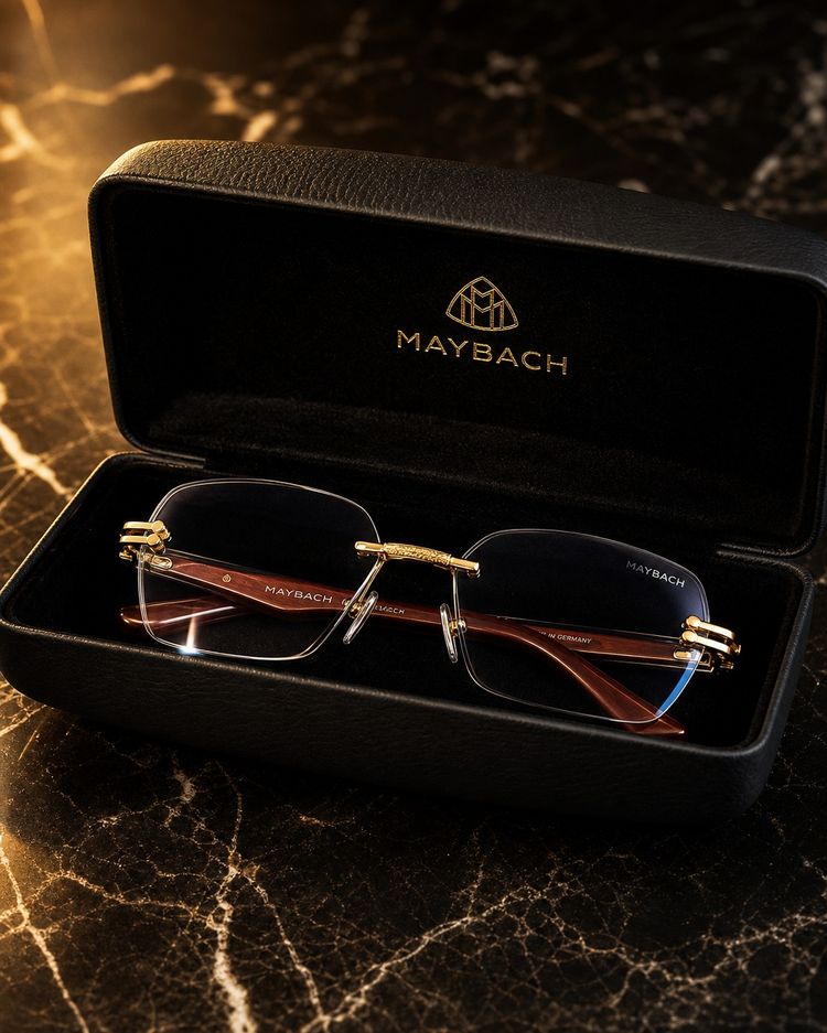 Maybech glasses rimeless with packaging  image 1