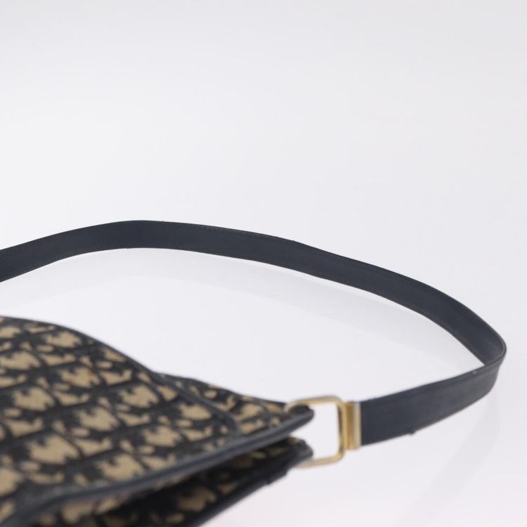 Christian Dior Trotter Canvas Shoulder Bag Navy Gold Auth 210768 - Jerrillo image 10