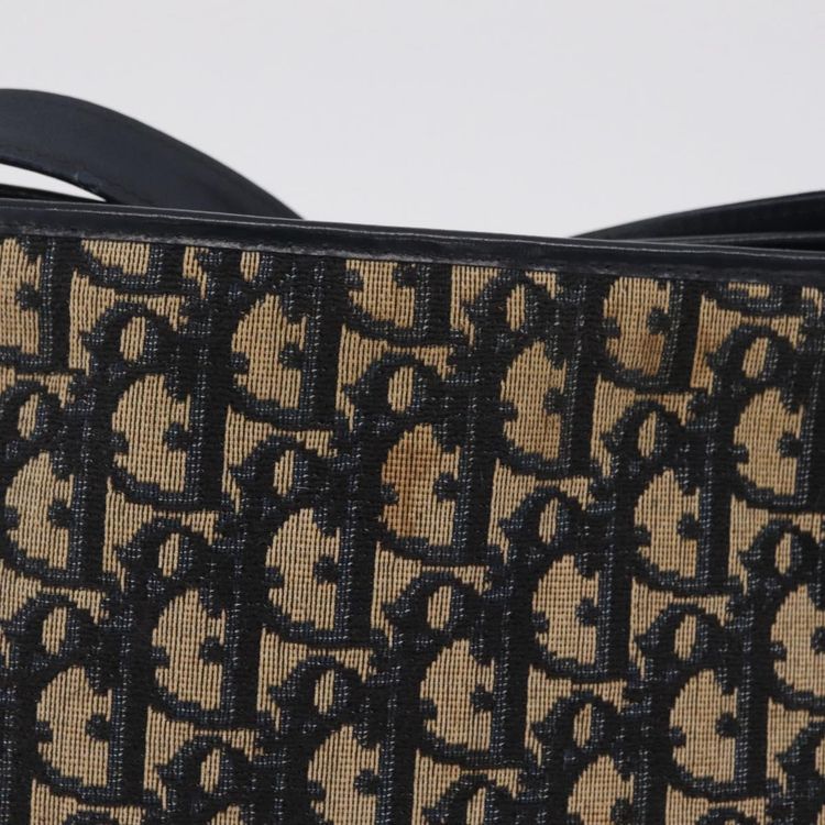 Christian Dior Trotter Canvas Shoulder Bag Navy Gold Auth 210768 - Jerrillo image 5