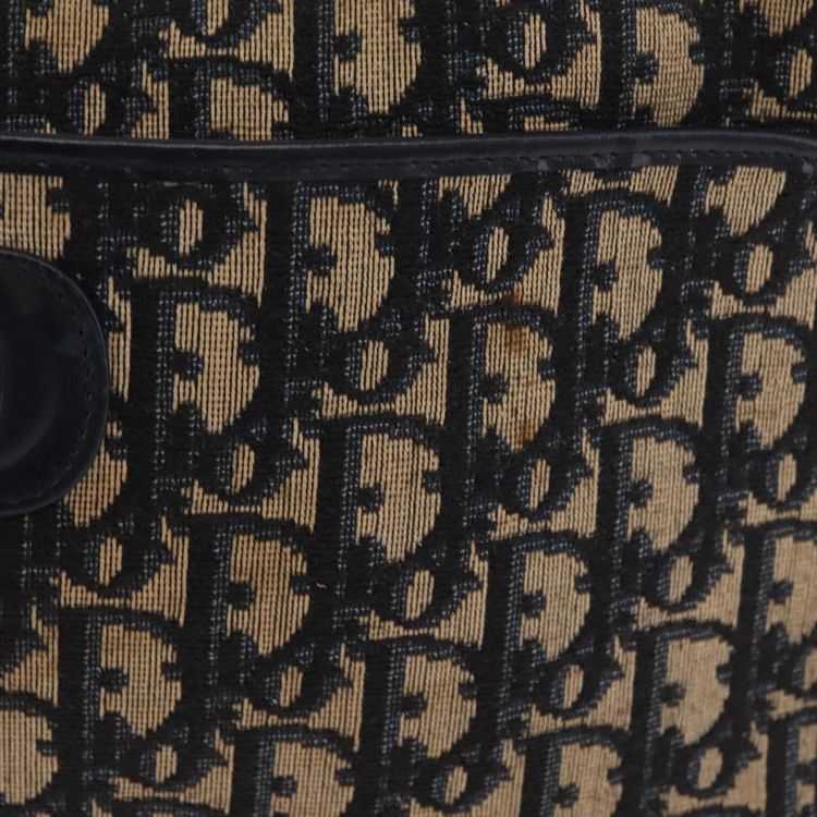 Christian Dior Trotter Canvas Shoulder Bag Navy Gold Auth 210768 - Jerrillo image 3