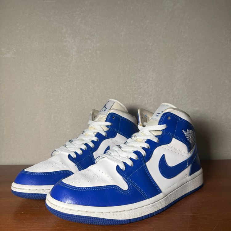 Air Jordan 1 Mid WMNS| White / Royal | 2021 | BQ6472-104  | UK 7 image 6
