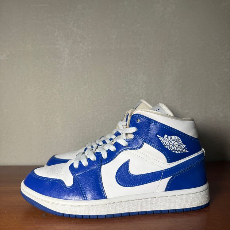 Air Jordan 1 Mid WMNS| White / Royal | 2021 | BQ6472-104  | UK 7 image 8
