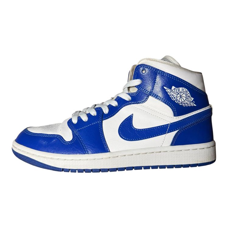 Air Jordan 1 Mid WMNS| White / Royal | 2021 | BQ6472-104  | UK 7 image 1