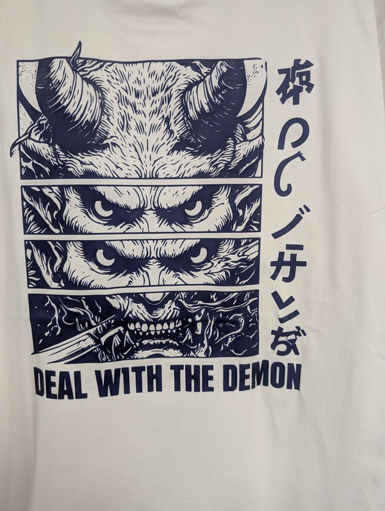 Zero13 Deal With The Demon T shirt, White, new, all sizes 3