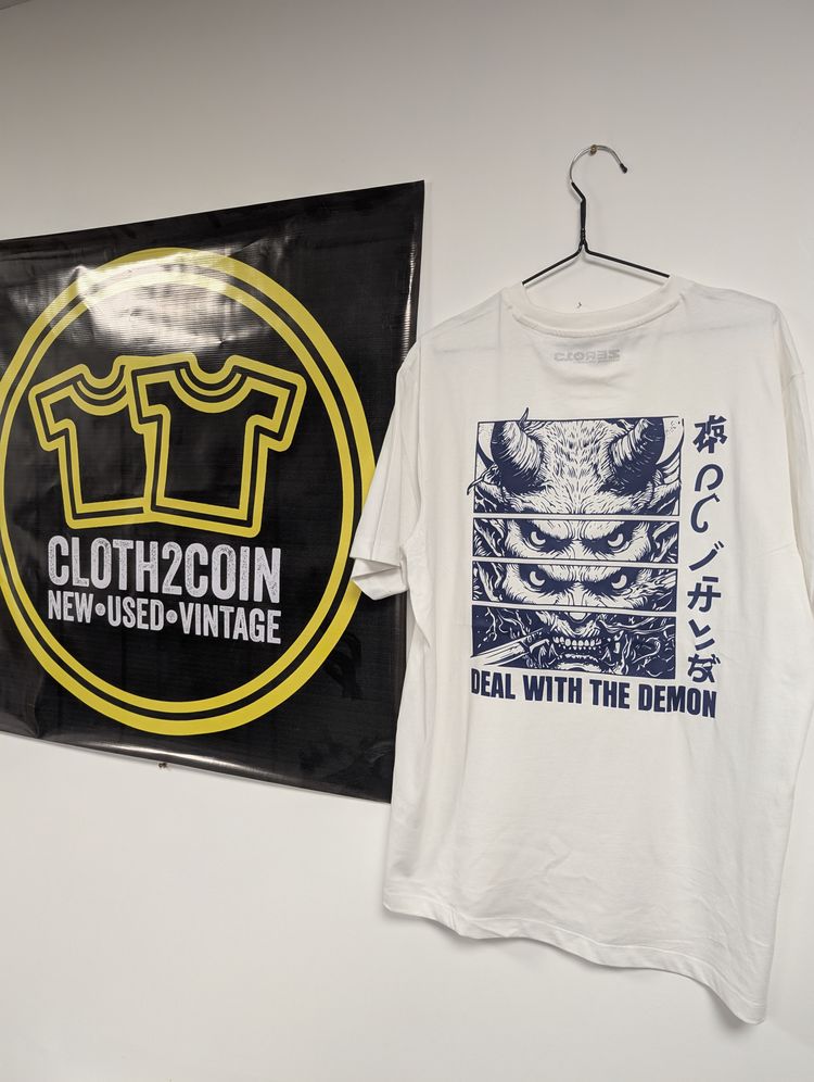Zero13 Deal With The Demon T shirt, White, new, all sizes
