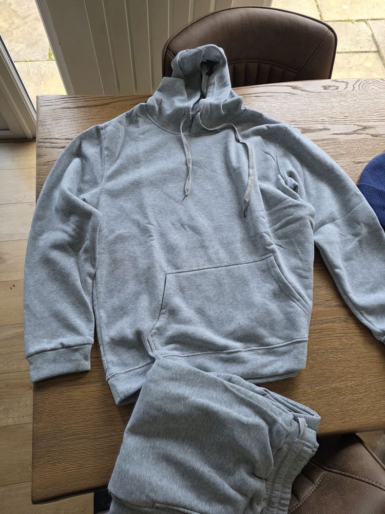 Grey Hoodie And Sweatpants Set