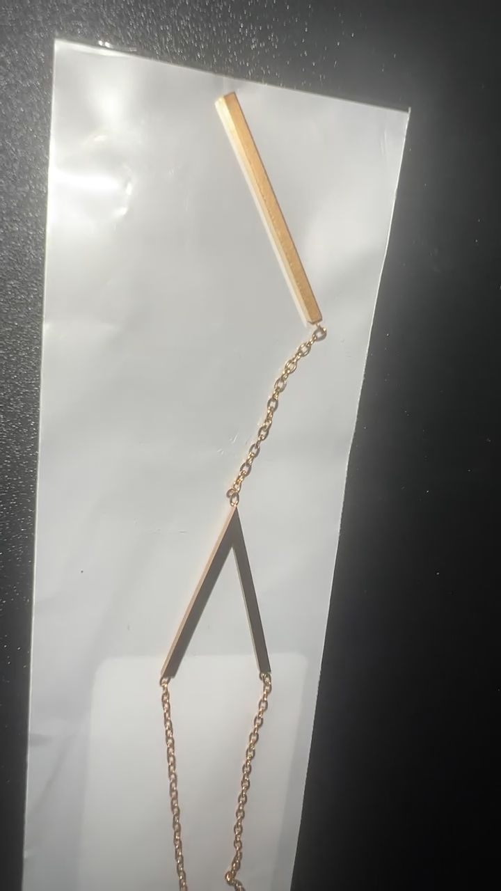 Immagine di Necklace Gold V-Bar Drop Necklace 18k gold plated  1