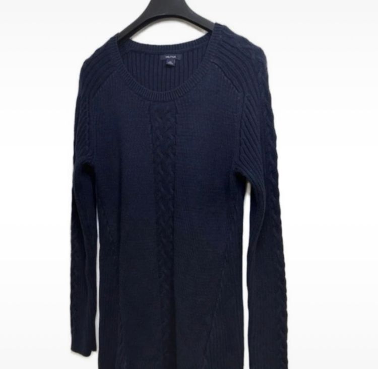 Nautica Navy Blue Cable Knit Sweater