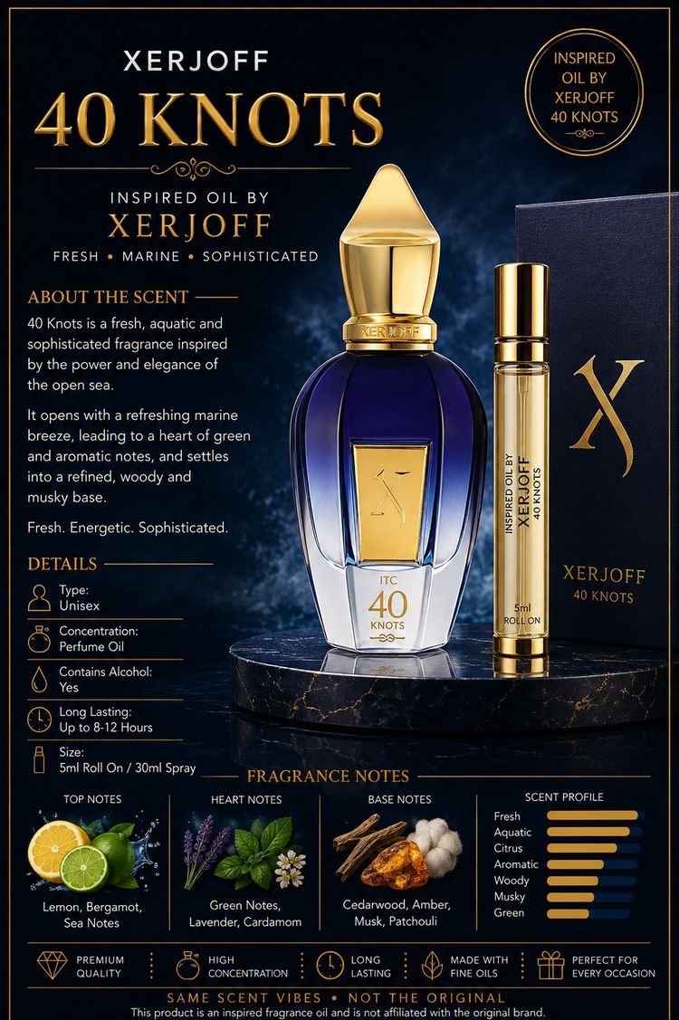 5 MLS oil perfume inspired by Xerjoff 40 Knots Unisex Perfume Oil