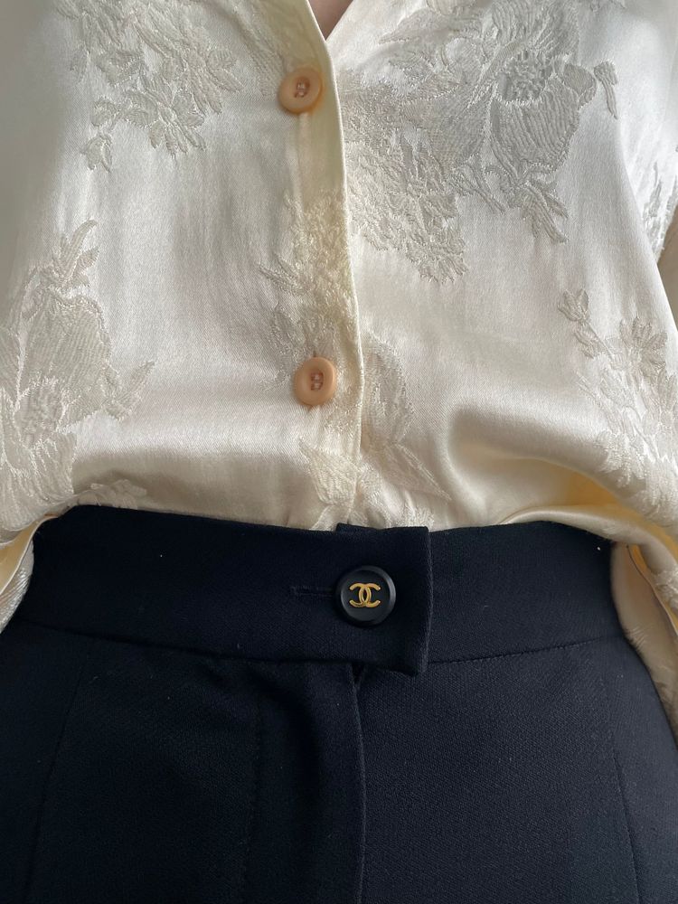 Lanabu Vintage Chanel 90’s wool wide-leg trousers 32-34 FR product image