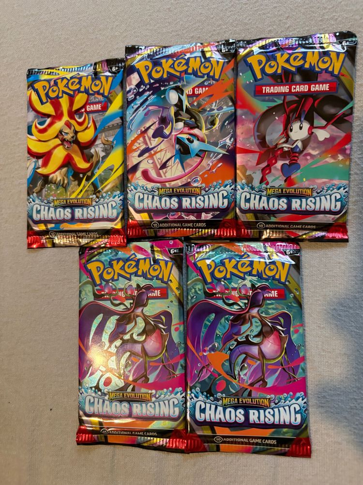 5 x Pokémon Trading Card Game Chaos Rising Booster Packs