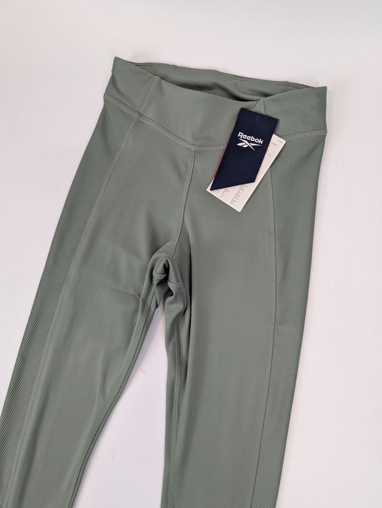 legginsy Reebok sportowe wysoki stan khaki gorpcore athleisure fitness image 3