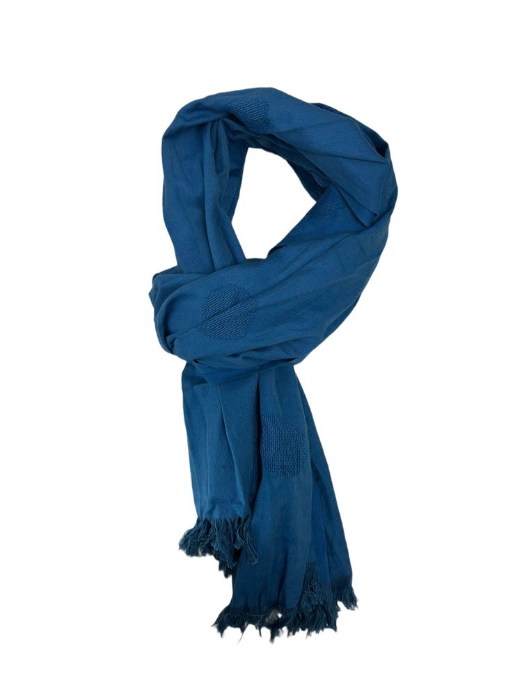 Closed Blue Overdye Scarf