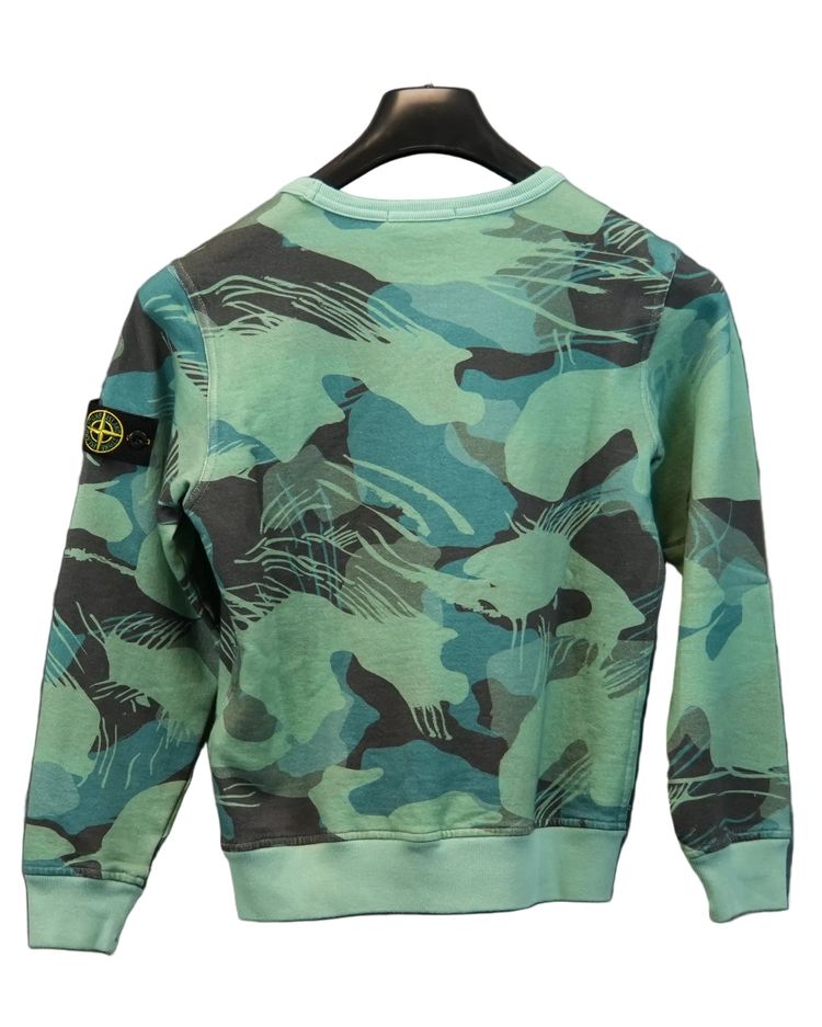 Stone Island Kids Crewneck Sweatshirt Green Camo imagen 5