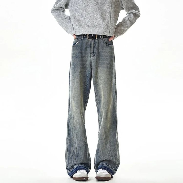Wide Leg Faded Jeans image 3
