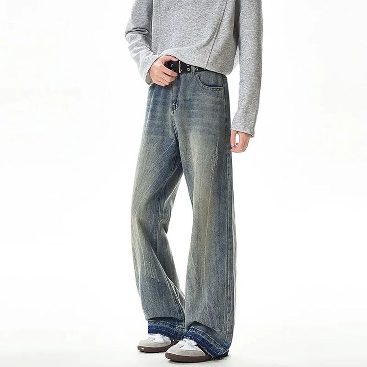 Wide Leg Faded Jeans image 4