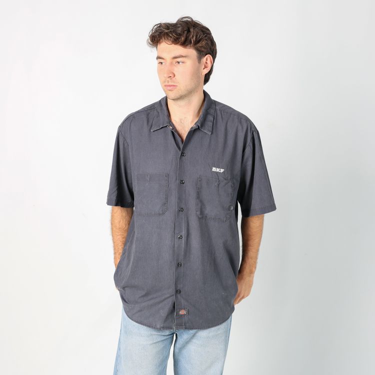 Charcoal Grey 90s Dickies Short Sleeve Shirt (XL) 2