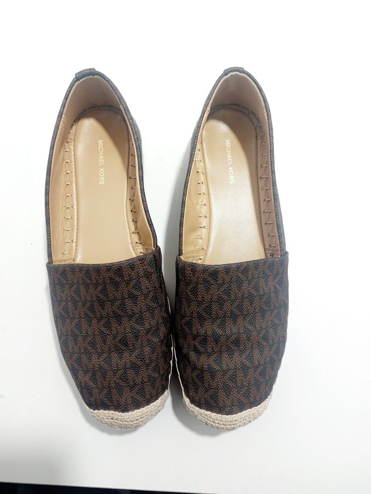 Michael Kors Brown Espadrille Slip-On Shoes image 5