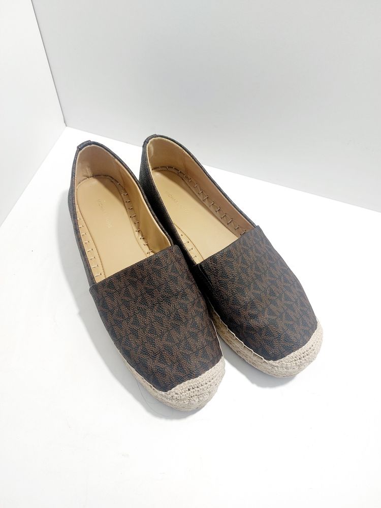 Michael Kors Brown Espadrille Slip-On Shoes image 3