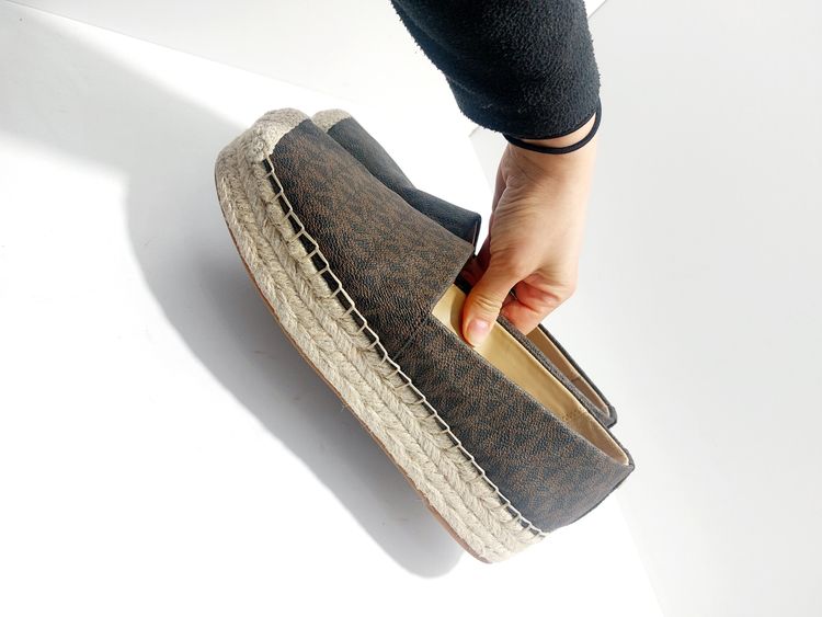 Michael Kors Brown Espadrille Slip-On Shoes image 4