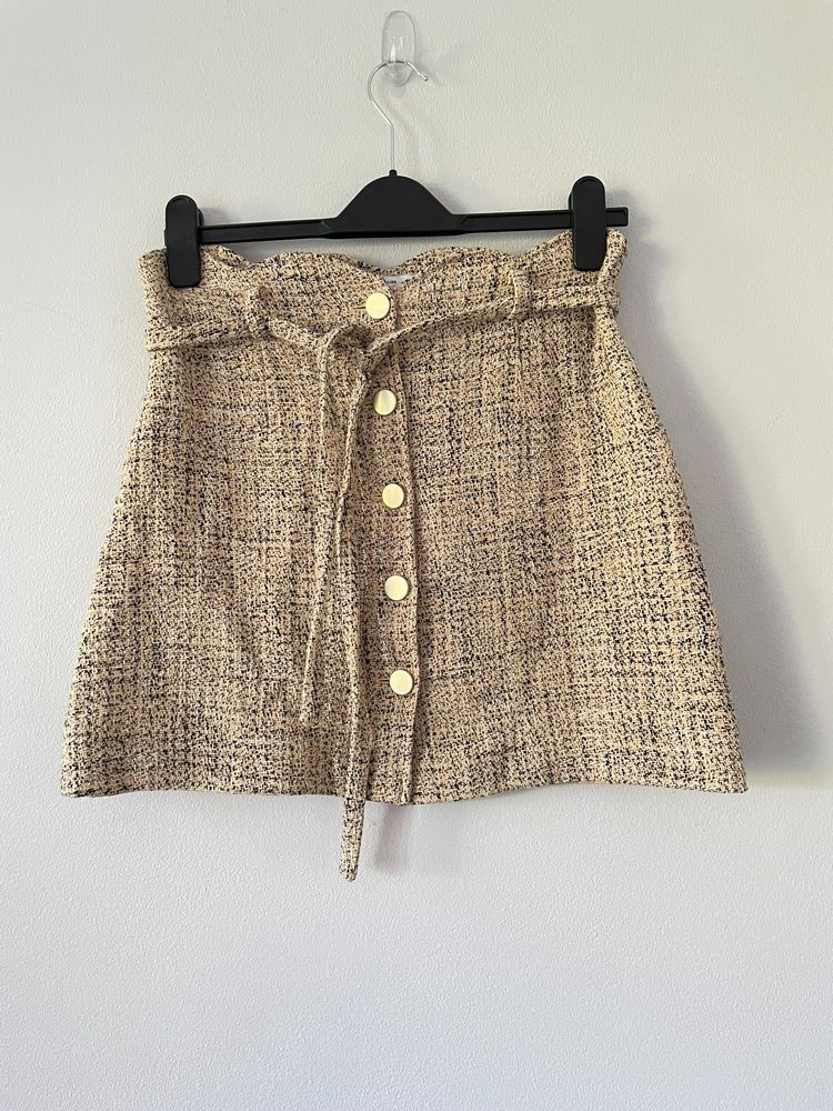 & Other Stories & OTher Stories Tweed Button Front Mini Skirt with Belt product image