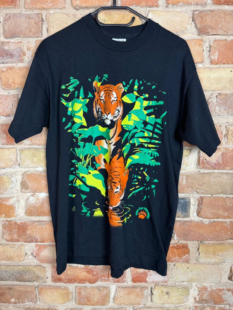 Black T-Shirt With Tiger Graphic