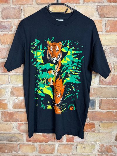 Black T-Shirt With Tiger Graphic
