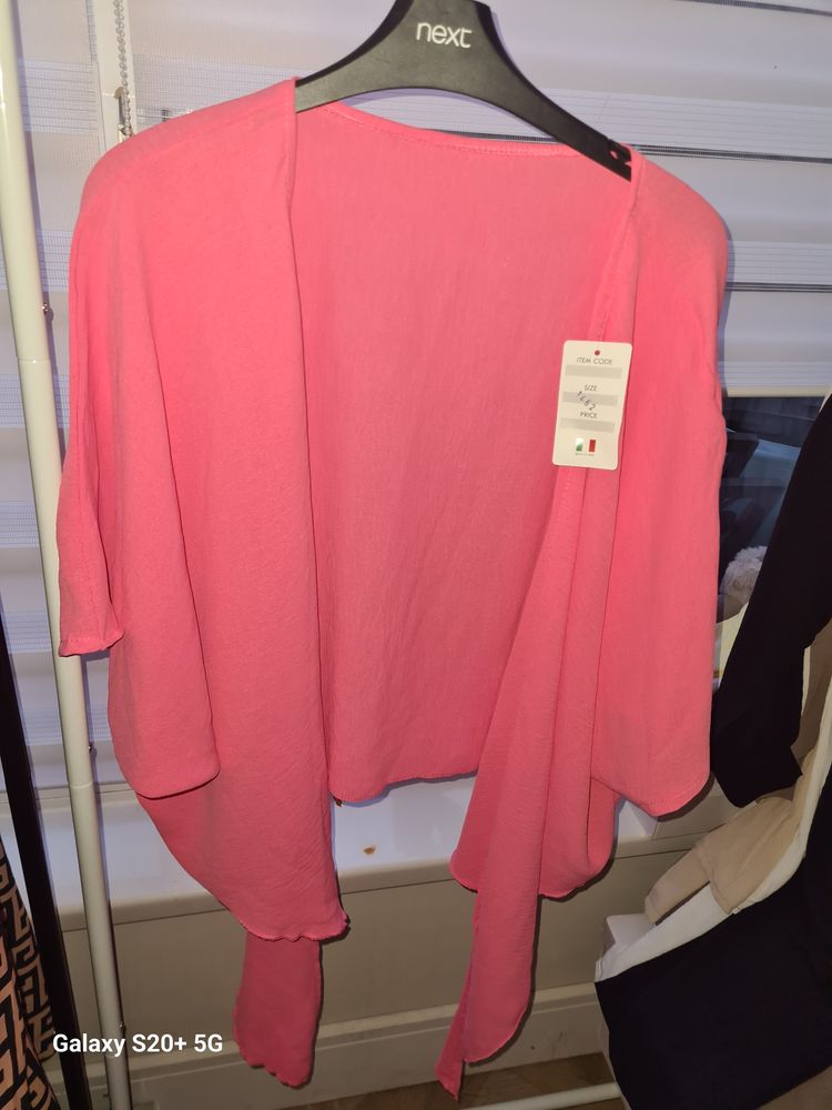 Pink Open-Front Cardigan image 1
