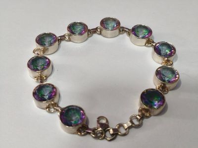 PULSERA plata de LEY 925- TOPACIO MISTICO-