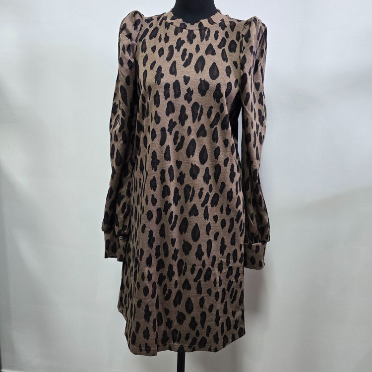 Leopard Print Long Sleeve Dress