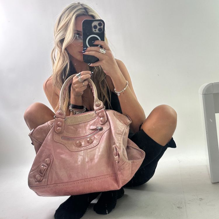 Balenciaga Pink Leather Handbag