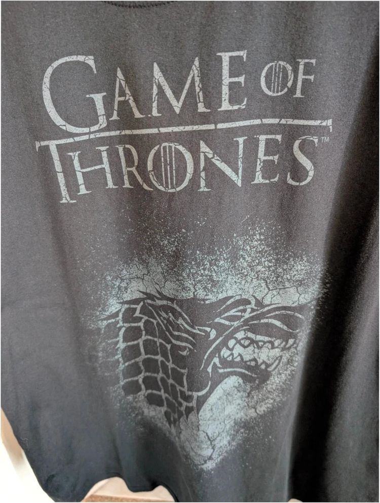 Game Of Thrones Stark Wolf T-Shirt Black XXL 2XL Graphic HBO Cotton Top image 3
