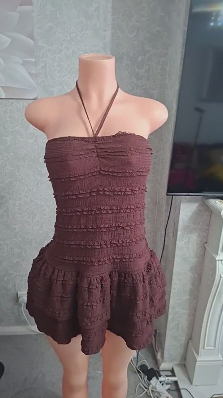 Brown Halterneck  Dress image 1