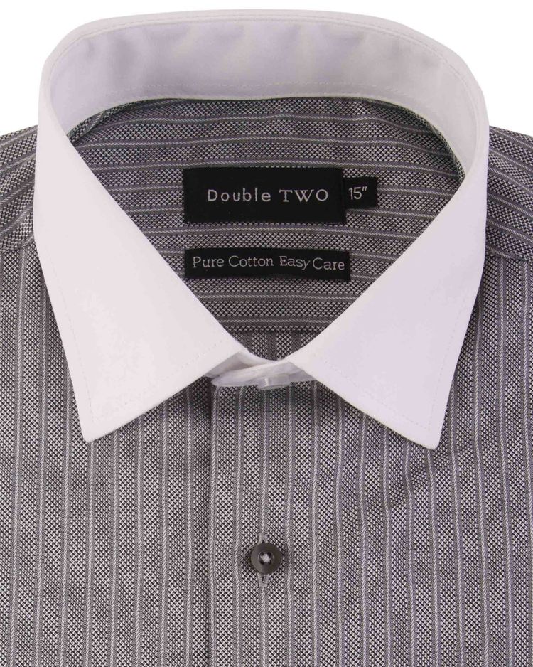 Double Two Mens Pure Cotton Patterned LS Shirts in Collar 15 to 23 Inches, Multiple Options 22