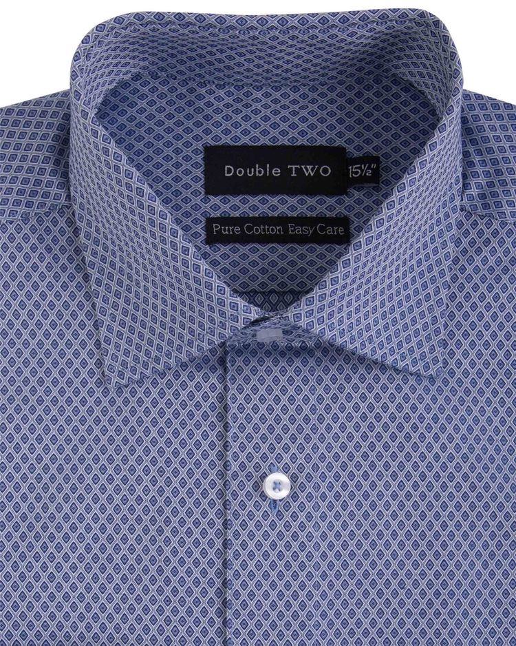 Double Two Mens Pure Cotton Patterned LS Shirts in Collar 15 to 23 Inches, Multiple Options 33
