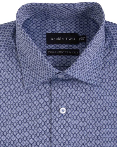 Double Two Mens Pure Cotton Patterned LS Shirts in Collar 15 to 23 Inches, Multiple Options 33