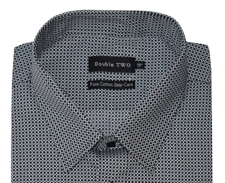 Double Two Mens Pure Cotton Patterned LS Shirts in Collar 15 to 23 Inches, Multiple Options 30