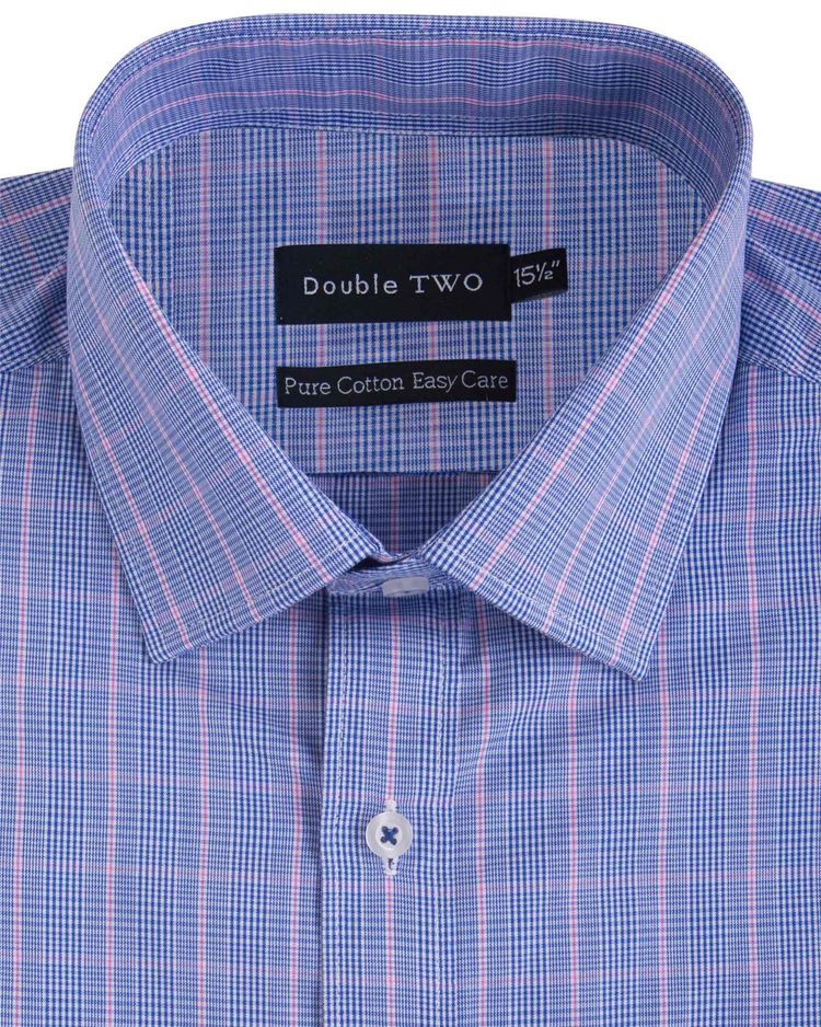 Double Two Mens Pure Cotton Patterned LS Shirts in Collar 15 to 23 Inches, Multiple Options 2