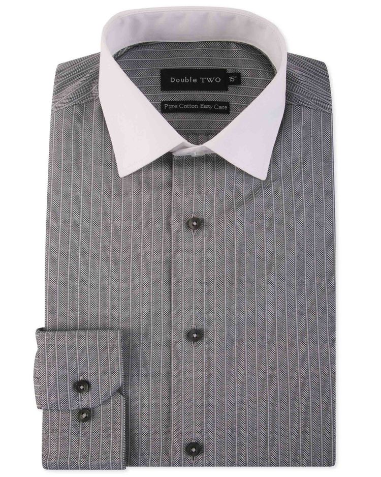 Double Two Mens Pure Cotton Patterned LS Shirts in Collar 15 to 23 Inches, Multiple Options 12