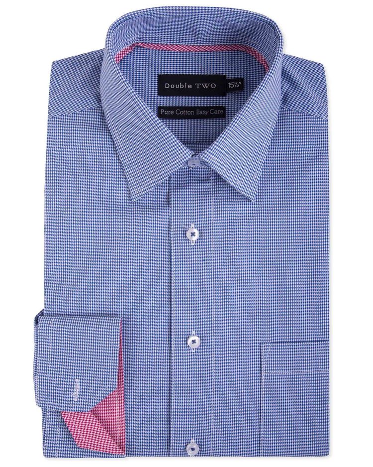 Double Two Mens Pure Cotton Patterned LS Shirts in Collar 15 to 23 Inches, Multiple Options 3