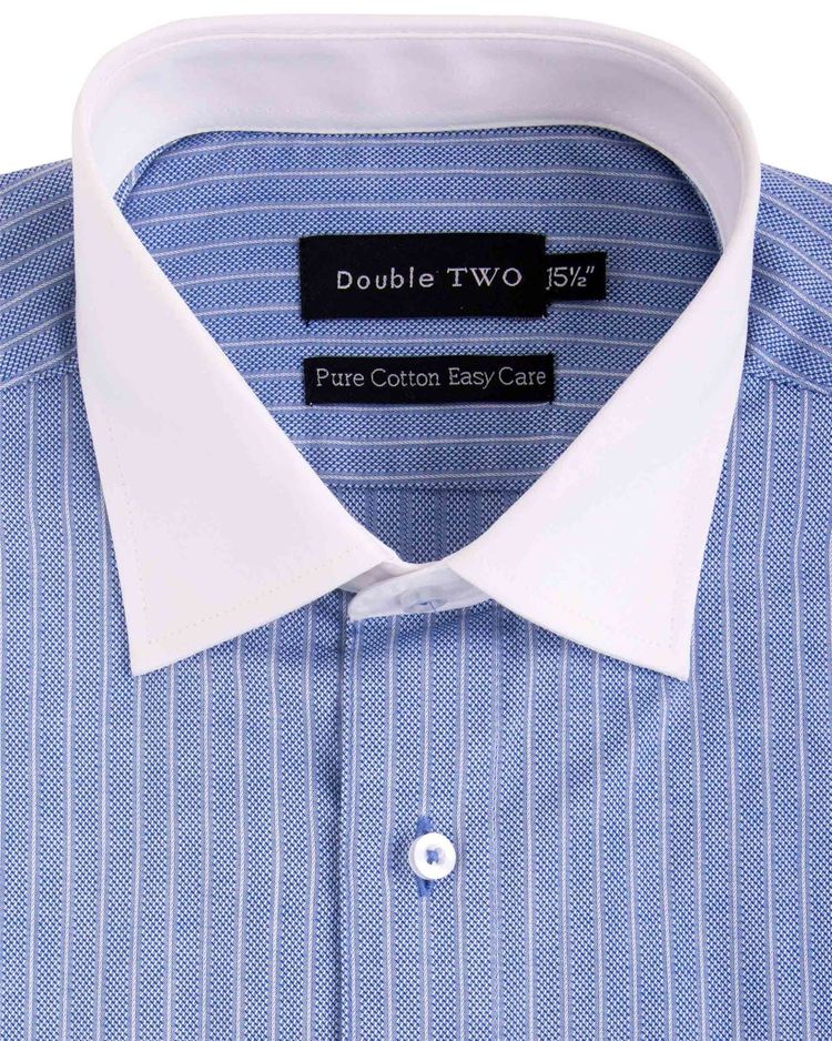 Double Two Mens Pure Cotton Patterned LS Shirts in Collar 15 to 23 Inches, Multiple Options 10