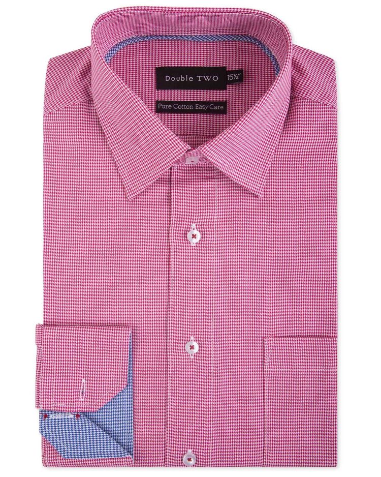 Double Two Mens Pure Cotton Patterned LS Shirts in Collar 15 to 23 Inches, Multiple Options 24
