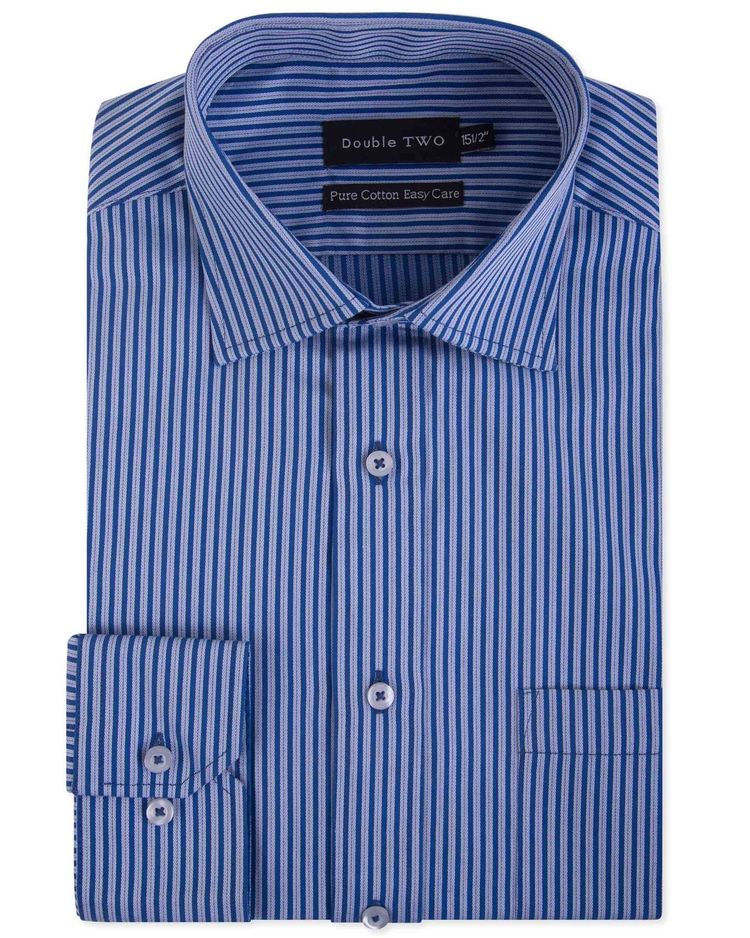 Double Two Mens Pure Cotton Patterned LS Shirts in Collar 15 to 23 Inches, Multiple Options 32