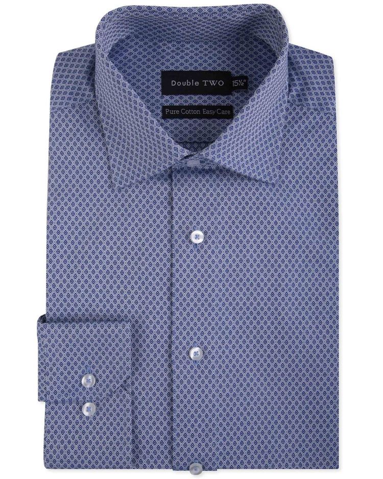 Double Two Mens Pure Cotton Patterned LS Shirts in Collar 15 to 23 Inches, Multiple Options 8
