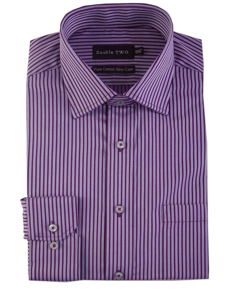 Double Two Mens Pure Cotton Patterned LS Shirts in Collar 15 to 23 Inches, Multiple Options 20