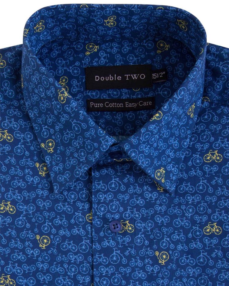 Double Two Mens Pure Cotton Patterned LS Shirts in Collar 15 to 23 Inches, Multiple Options 13