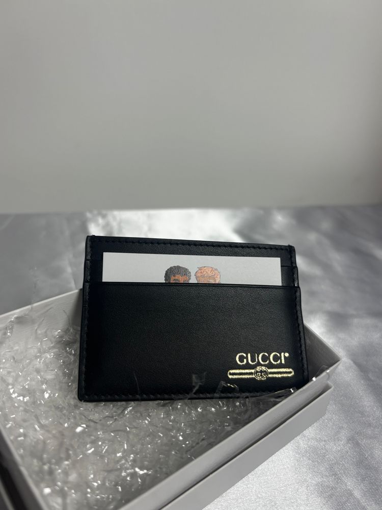 Portacarte Gucci gold logo