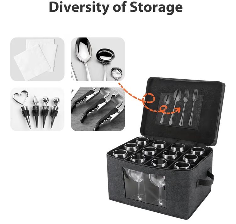 Wine Glass Storage Box With Lid obraz 3